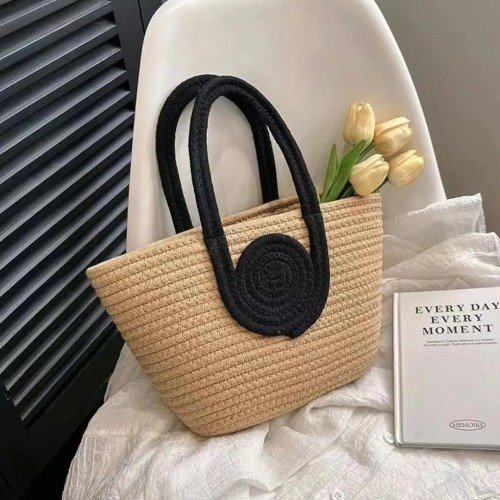 Women Bucket Bag Casual I Woven Beach Handbag for Vacation